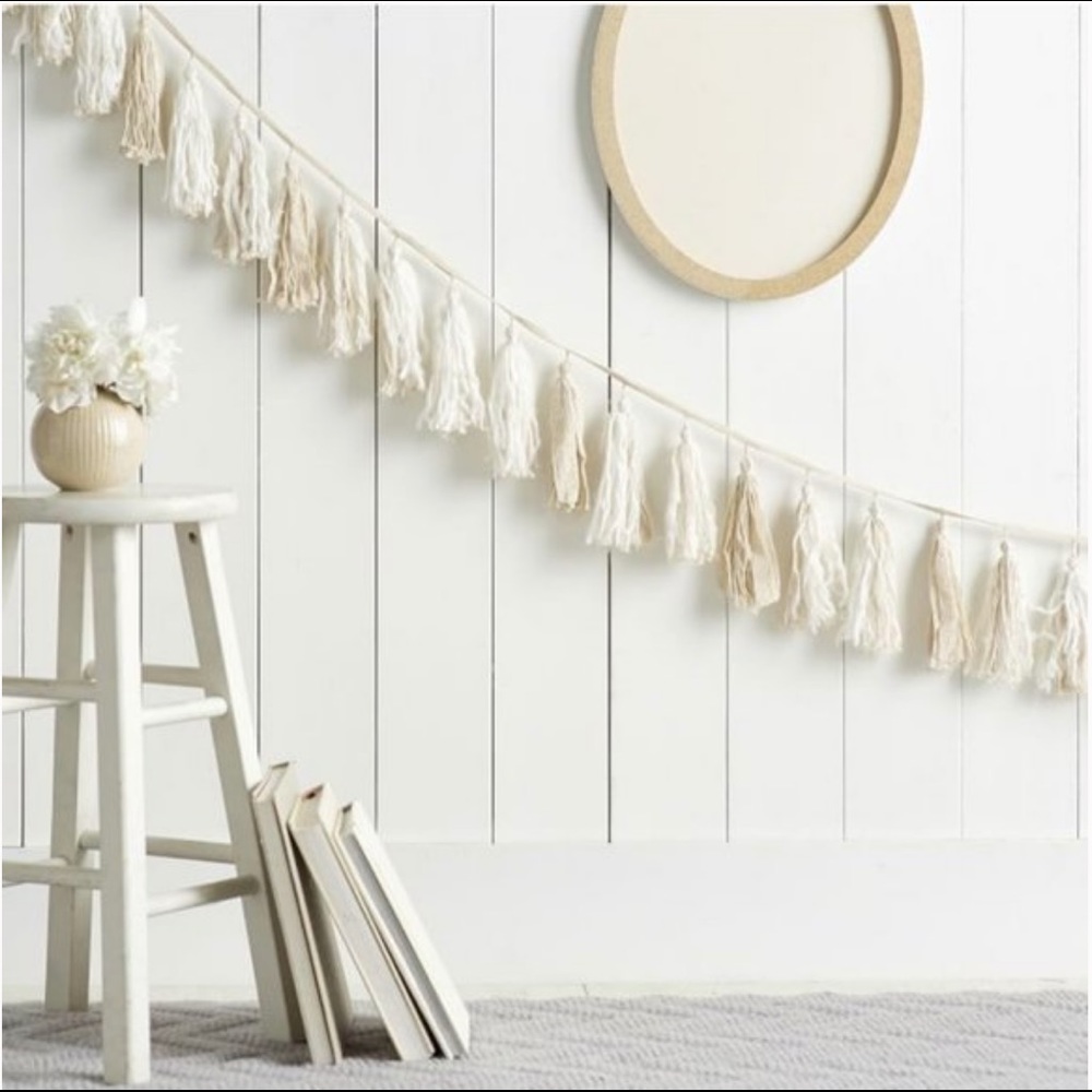 PBDorm linen and lace wall garland